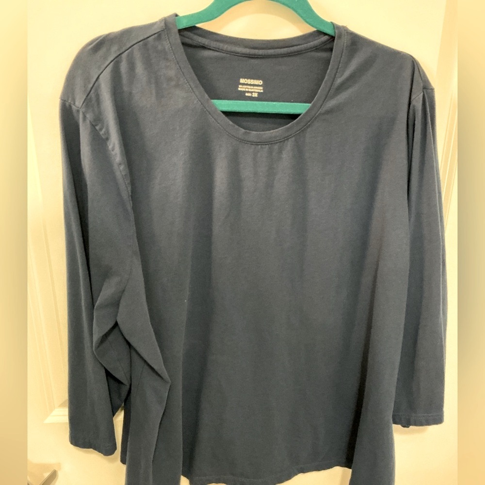 3X navy tee, cotton/ spandex